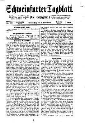 Schweinfurter Tagblatt Donnerstag 3. November 1870