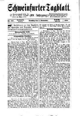 Schweinfurter Tagblatt Samstag 5. November 1870