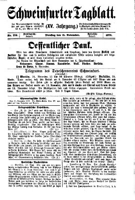 Schweinfurter Tagblatt Dienstag 15. November 1870