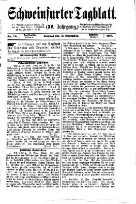 Schweinfurter Tagblatt Samstag 19. November 1870