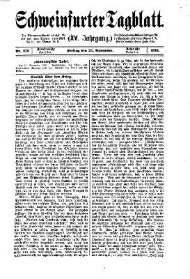 Schweinfurter Tagblatt Freitag 25. November 1870