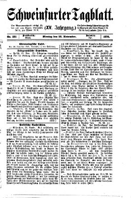 Schweinfurter Tagblatt Montag 28. November 1870