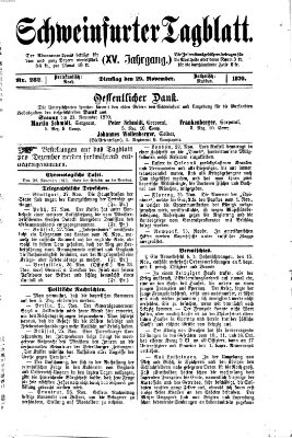 Schweinfurter Tagblatt Dienstag 29. November 1870