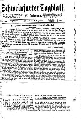 Schweinfurter Tagblatt Mittwoch 7. Dezember 1870