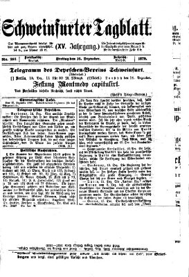 Schweinfurter Tagblatt Freitag 16. Dezember 1870