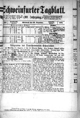 Schweinfurter Tagblatt Mittwoch 28. Dezember 1870