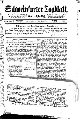 Schweinfurter Tagblatt Donnerstag 29. Dezember 1870