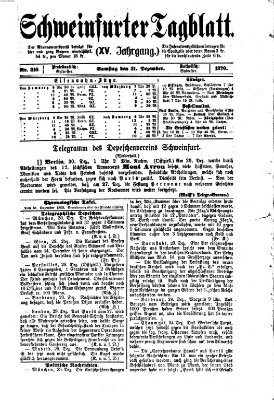 Schweinfurter Tagblatt Samstag 31. Dezember 1870