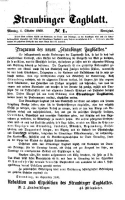 Straubinger Tagblatt Montag 1. Oktober 1860