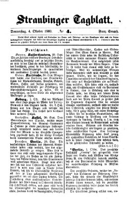 Straubinger Tagblatt Donnerstag 4. Oktober 1860