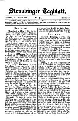 Straubinger Tagblatt Dienstag 9. Oktober 1860