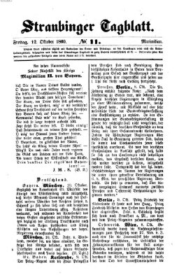 Straubinger Tagblatt Freitag 12. Oktober 1860