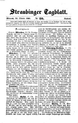 Straubinger Tagblatt Mittwoch 24. Oktober 1860