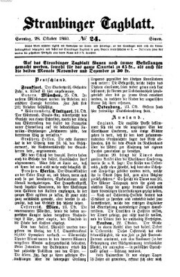 Straubinger Tagblatt Sonntag 28. Oktober 1860