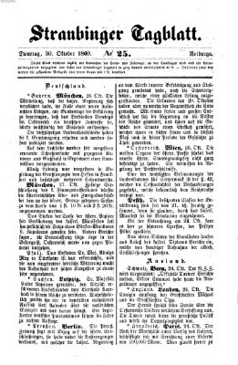 Straubinger Tagblatt Dienstag 30. Oktober 1860