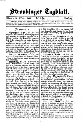 Straubinger Tagblatt Mittwoch 31. Oktober 1860