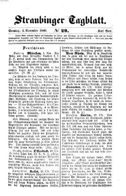 Straubinger Tagblatt Sonntag 4. November 1860