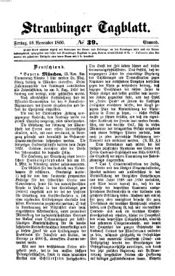 Straubinger Tagblatt Freitag 16. November 1860