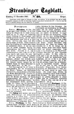 Straubinger Tagblatt Samstag 17. November 1860