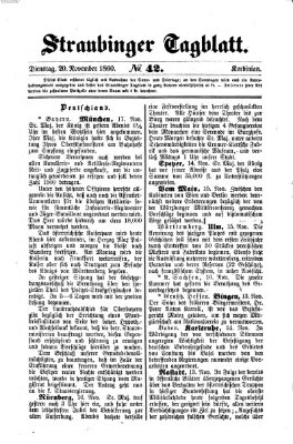 Straubinger Tagblatt Dienstag 20. November 1860