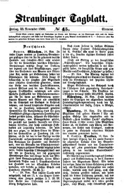 Straubinger Tagblatt Freitag 23. November 1860