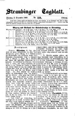 Straubinger Tagblatt Sonntag 2. Dezember 1860