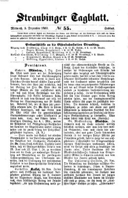 Straubinger Tagblatt Mittwoch 5. Dezember 1860