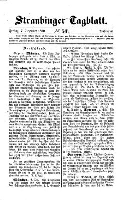 Straubinger Tagblatt Freitag 7. Dezember 1860