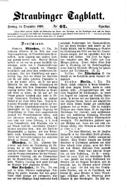 Straubinger Tagblatt Freitag 14. Dezember 1860