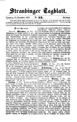 Straubinger Tagblatt Samstag 15. Dezember 1860