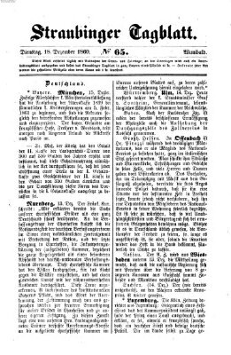 Straubinger Tagblatt Dienstag 18. Dezember 1860