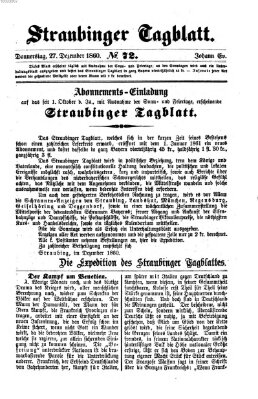 Straubinger Tagblatt Donnerstag 27. Dezember 1860