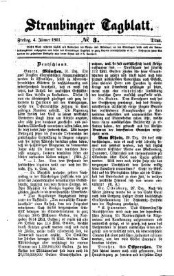 Straubinger Tagblatt Freitag 4. Januar 1861