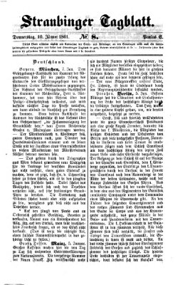 Straubinger Tagblatt Donnerstag 10. Januar 1861