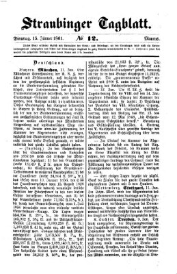 Straubinger Tagblatt Dienstag 15. Januar 1861