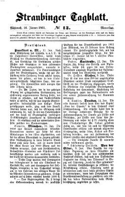 Straubinger Tagblatt Mittwoch 16. Januar 1861