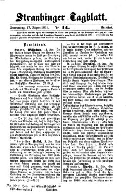 Straubinger Tagblatt Donnerstag 17. Januar 1861