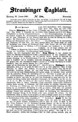 Straubinger Tagblatt Dienstag 22. Januar 1861