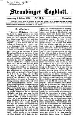 Straubinger Tagblatt Donnerstag 7. Februar 1861