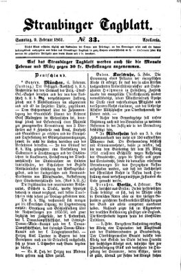 Straubinger Tagblatt Samstag 9. Februar 1861