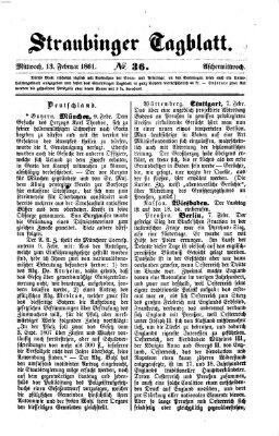 Straubinger Tagblatt Mittwoch 13. Februar 1861