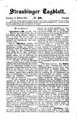 Straubinger Tagblatt Sonntag 17. Februar 1861