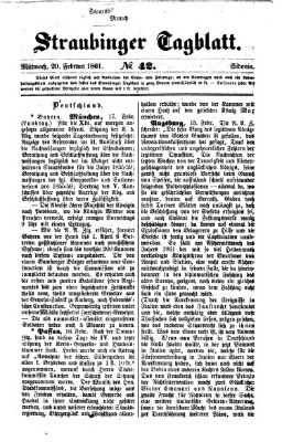 Straubinger Tagblatt Mittwoch 20. Februar 1861