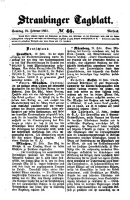 Straubinger Tagblatt Sonntag 24. Februar 1861