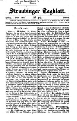 Straubinger Tagblatt Freitag 1. März 1861