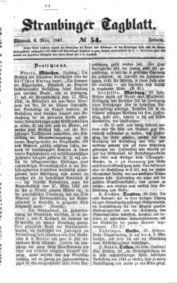 Straubinger Tagblatt Mittwoch 6. März 1861