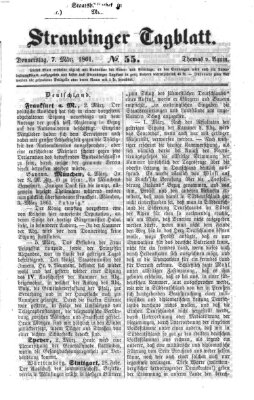 Straubinger Tagblatt Donnerstag 7. März 1861