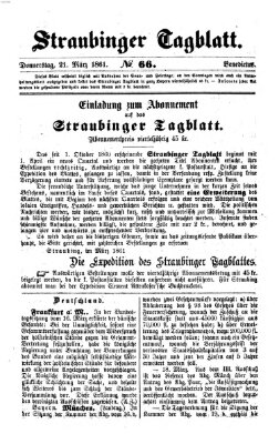 Straubinger Tagblatt Donnerstag 21. März 1861