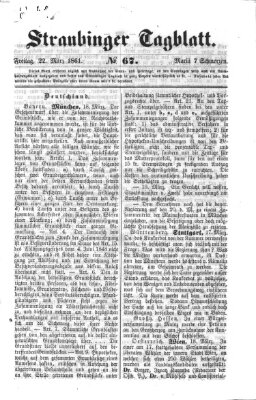 Straubinger Tagblatt Freitag 22. März 1861