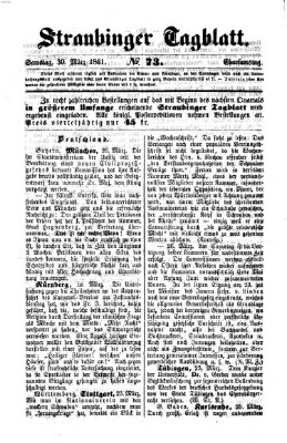 Straubinger Tagblatt Samstag 30. März 1861